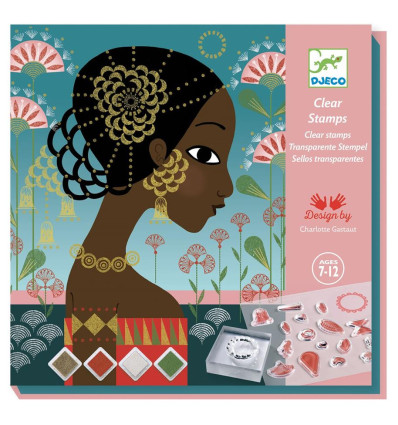 Księżniczki i Ozdoby zestaw z pieczątkami Djeco 7+