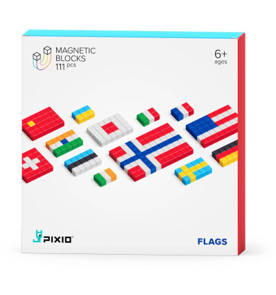 Klocki magnetyczne Pixio 111 el. Flagi