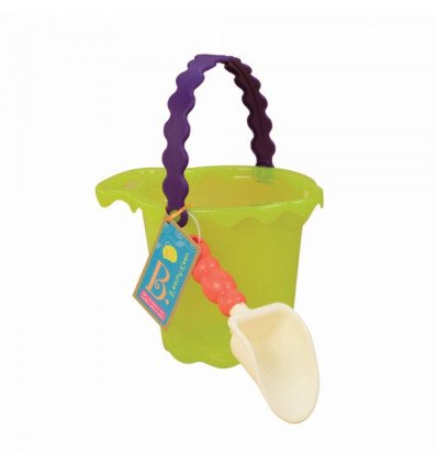 Wiaderko limonkowe+łopatka, średnie B.Toys