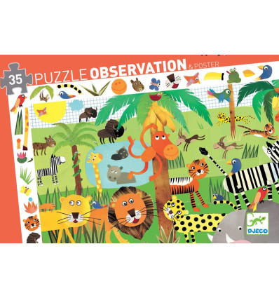 Puzzle obserwacyjne Dżungla 35 el. Djeco