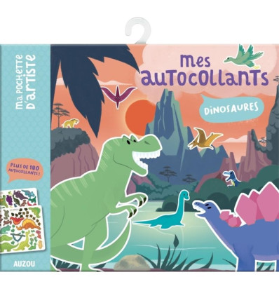 Dinozaury naklejki 180 szt z planszami Auzou 3+