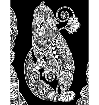 Papuga Kolorowanka welwetowa 47 x 35 cm