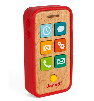 Telefon drewniany z dźwiękami Janod 18 m-cy+