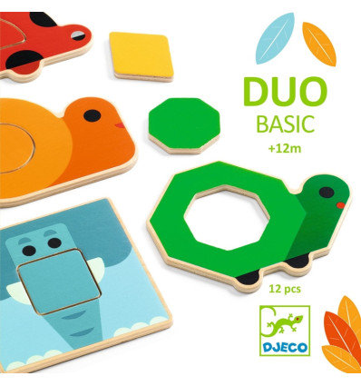 DuoBasic układanka drewniana Djeco 12 m-c +