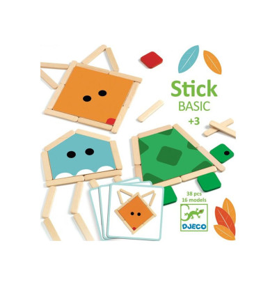 Drewniana Układanka Patyczki Stick Basic Djeco 3+