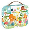 Przyjaciele z ogródka puzzle 20 el. walizka Janod