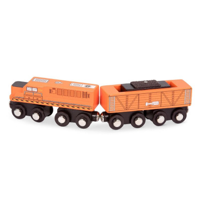 Pociąg lokomotywa + wagonik pomarańczowy B.Toys