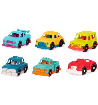 6 autek zestaw Happy Cruisers B.Toys 12 m-y+