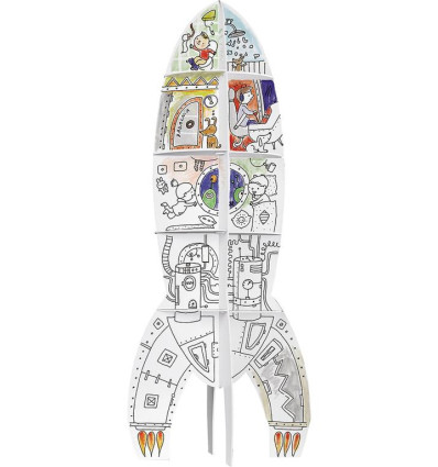 Rakieta XXL Kolorowanka 3D do składania Monumi 4+