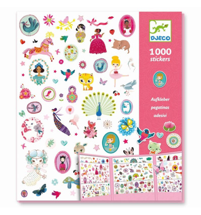 Naklejki dla dziewczynek zestaw 1000 szt. Djeco 3+