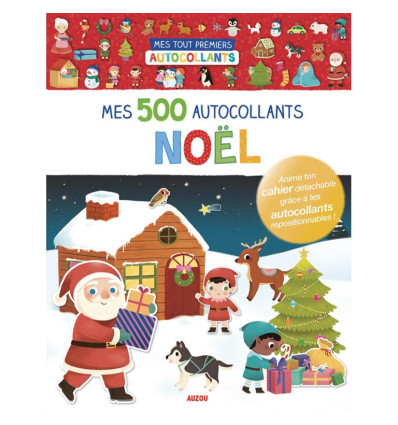 Święty Mikołaj zeszyt z naklejkami 500 szt Auzou