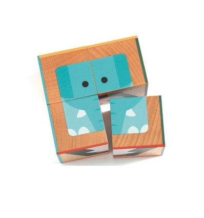 Klocki - puzzle zwierzęta 4 elementy Djeco