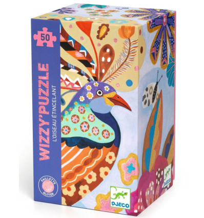 Puzzle z brokatem Egzotyczny Ptak 50 el Djeco 5+