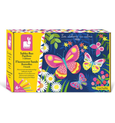 Motyle zestaw z neonowym piaskiem Janod 6+