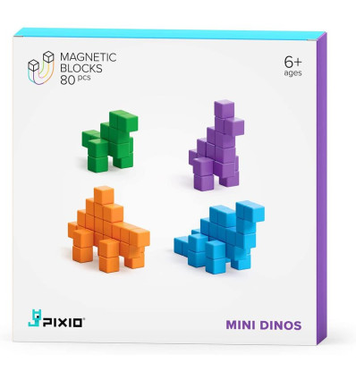 Klocki magnetyczne Pixio 80 el. Mini Dinozaury