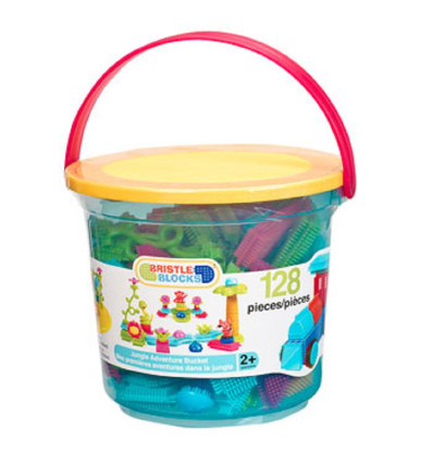 Klocki Jeżyki Dżungla 128 el. Wiadro B.Toys