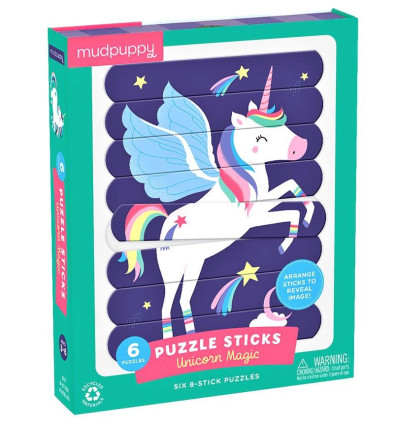 Puzzle patyczki Magiczne Jednorożce 24el. Mudpuppy