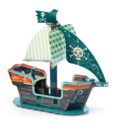 Puzzle przestrzenne Statek Piracki Djeco 4+