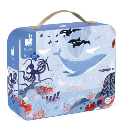 Ocean arktyczny puzzle w walizce 100 el. Janod 6+