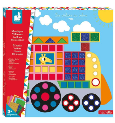 Zestaw kreatywny Mozaika Pojazdy Janod 3+