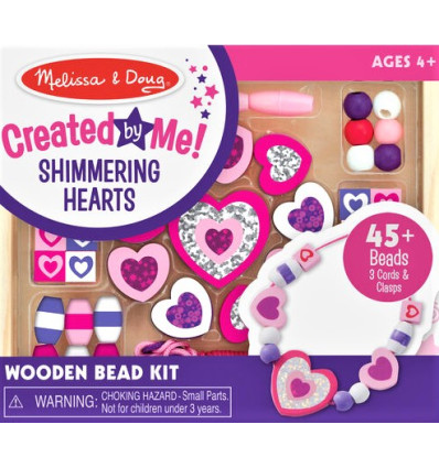 Koraliki 45 szt Błyszczące Serduszka Melissa