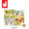 4 Pory Roku puzzle 36 el. walizka Janod 4+