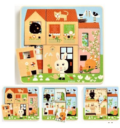 Puzzle warstwowe Domek Króliczków Djeco