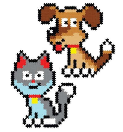 Jixelz Puzzle Pixelki Kot i Pies Fat Brain Toys 6+
