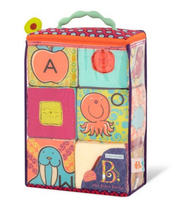 ABC Block Materiałowe klocki z sorterem 6szt BToys