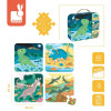 Dinozaury puzzle w walizce 4 układanki Janod 3+