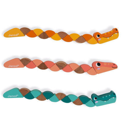 Krokodyl zabawka do wyginania green Janod 2+