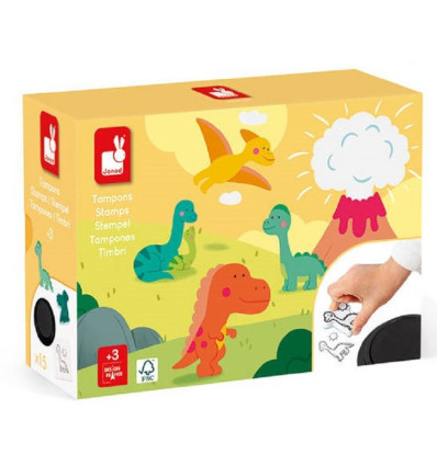 Dinozaury Stempelki Pieczątki Janod 3+