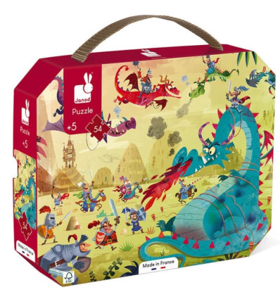 Smoki puzzle w walizce 54 el. Janod 5+