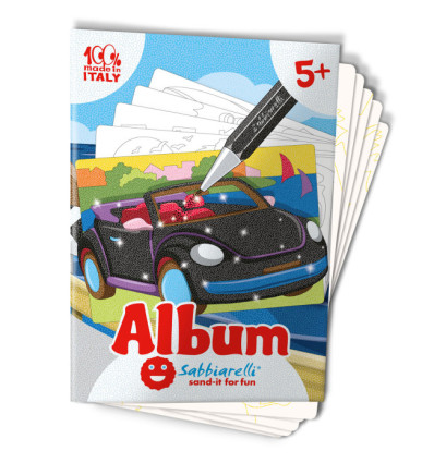 Auta album do kolorowania piaskiem Sabbiarelli