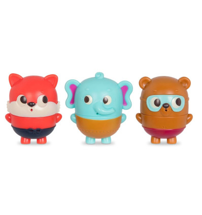 Zestaw 3 sikawek - lisek, słonik, miś B.Toys