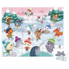 Zabawa na śniegu puzzle w walizce 36 el.Janod4+