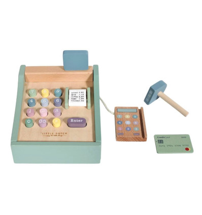Kasa drewniana do zabawy w sklep Little Dutch