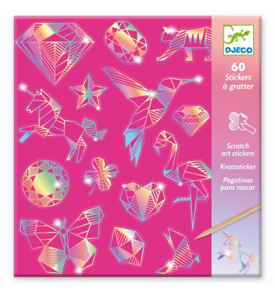 Wydrapywanka 60 naklejek Diamenty DJECO 6+