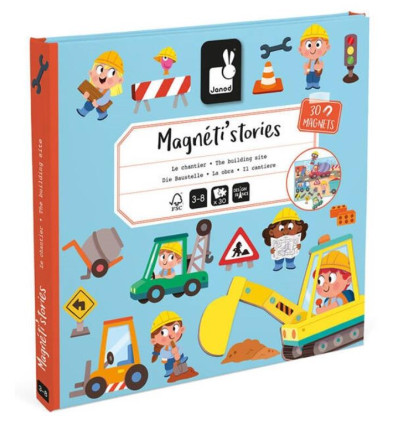 Plac Budowy układanka Magneti`stories Janod
