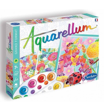 Kwiaty Aquarellum 3 duże obrazki Sentosphere 7+