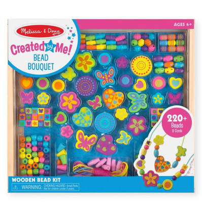 Drewniane koraliki do nawlekania 220 szt Melissa