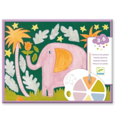 Dzikie Zwierzęta zestaw z farbami Djeco 3+