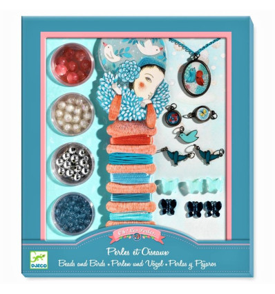Perły i ptaki - zestaw do biżuterii Djeco 8+
