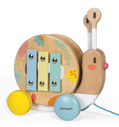Ślimak do ciągnięcia z cymbałkami Janod 12 m-cy+