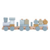 Drewniany pociąg z klockami błękit Little Dutch