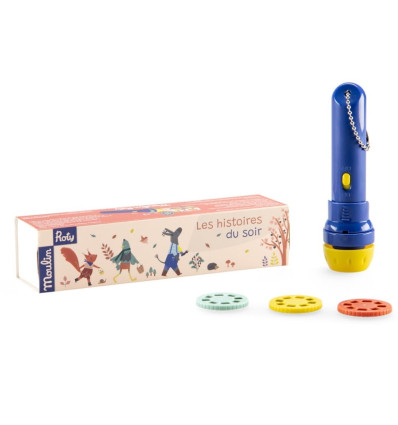 Latarka Projektor Pomme de bois Moulin Roty