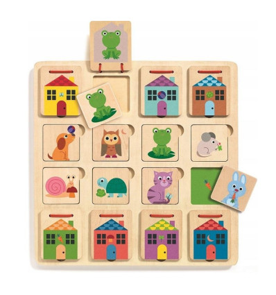 Układanka drewniana Cabanimo Zwierzątka 2+ DJECO