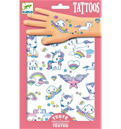 Tatuaże Jednorożce z brokatem Djeco