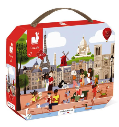 Paryż puzzle w walizce 200 el. Janod 7+