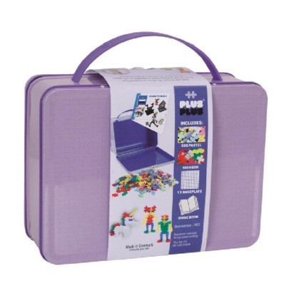 Klocki Plus-Plus mini 600 pastel metalowa walizka